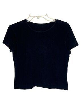 Black X-Small Short-Sleeve Crop Top - Casual & Comfy Basic Tee For Everyday Wear